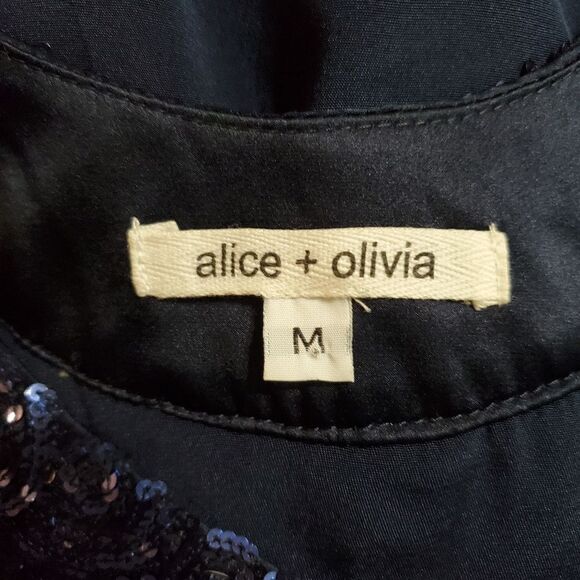 Alice & Olivia Blue Sequined Neck Sleeveless Dress (M) - Picture 5 of 5